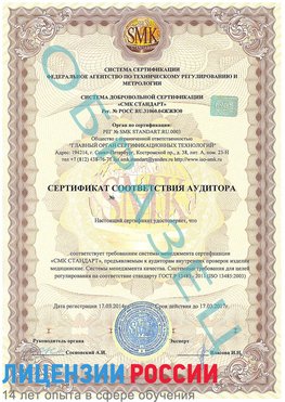 Образец сертификата соответствия аудитора Малоярославец Сертификат ISO 13485