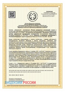 Приложение к сертификату для ИП Малоярославец Сертификат СТО 03.080.02033720.1-2020